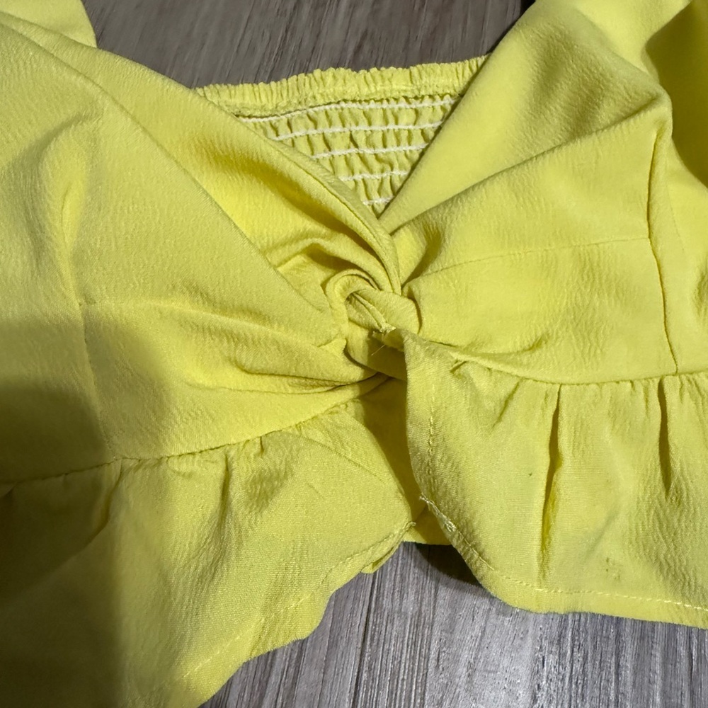 SHEIN Yellow Ruffled Crop Top - Picture 2 of 4